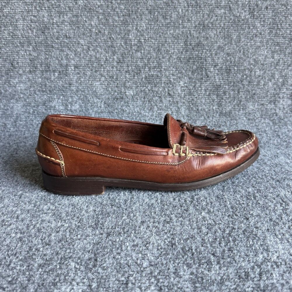 Cole Haan Vintage Men’s 9M Brown Leather Kiltie Tassel Loafers Handsewn Brazil